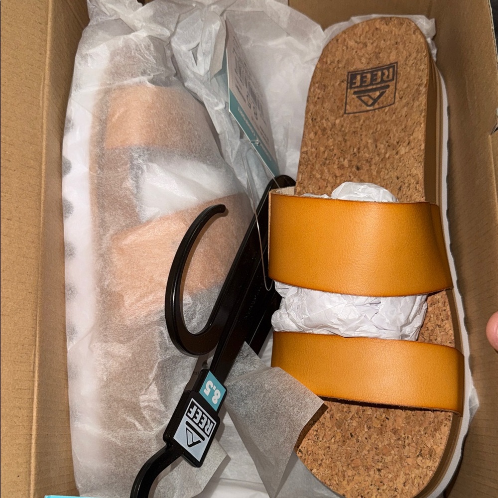 Reef Mustard Slide Sandals NWT